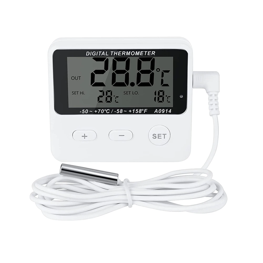 

Water Temperature Thermometer Meter Sensor High Thermometer And Aquarium Refrigerator Digital Extra Freezer Alarm Tank Low With