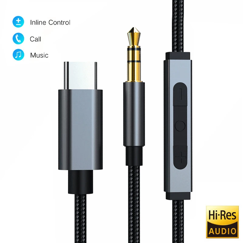Realtek ALC4050 USB Type-C к разъему 3,5 мм, DAC AUX HiFi аудио кабель для SAMSUNG S20 + XIAOMI HUAWEI Pixel 4 OnePlus динамик