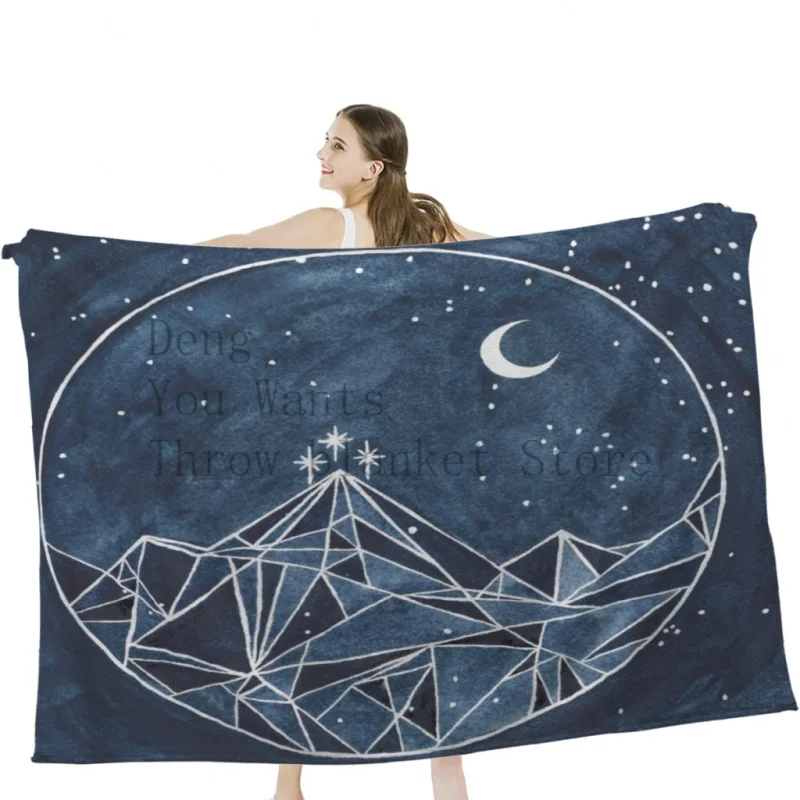 

Night Court Moon And Stars Soft Velvet Blanket Lightweight Bed Blanket Home Decor Fleece Blanket