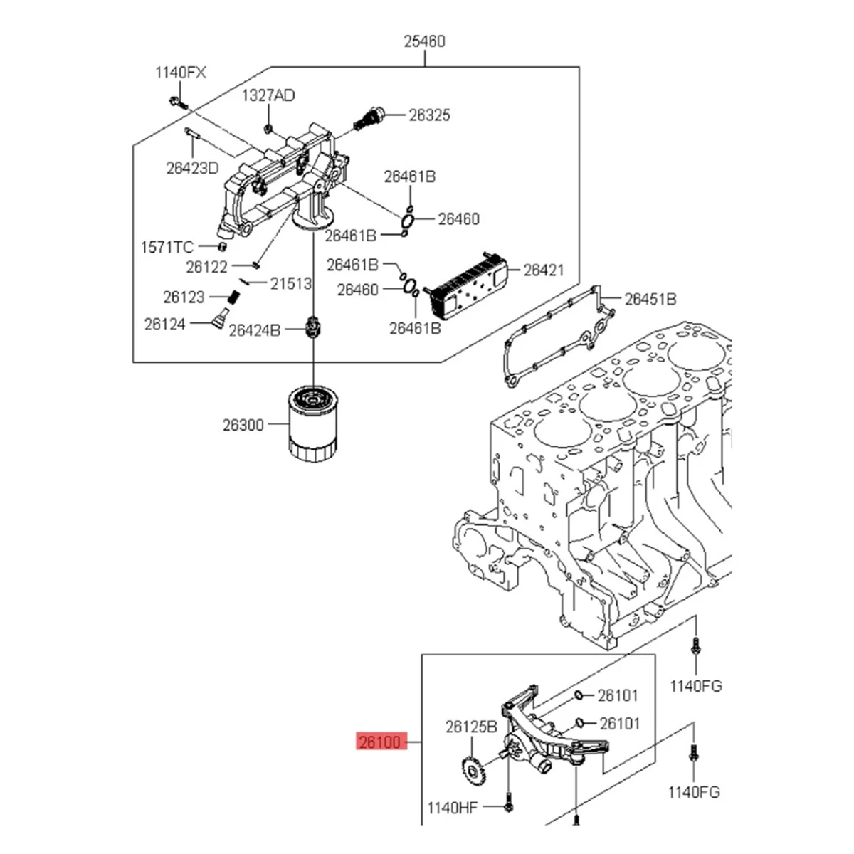 Масляный насос двигателя автомобиля в сборе 26100-4A000 261004 A012 для Sorento 2002-2006 26100-4A012 A000