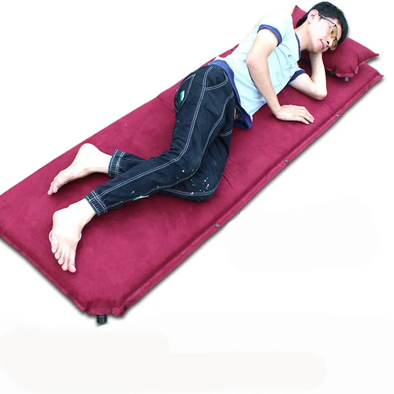 

Suede Thickness 5cm Automatic Self-Inflatable Mattress Cushion Camping Lunch Rest Outdoor Travel Tourist Picnic Moisture Proof