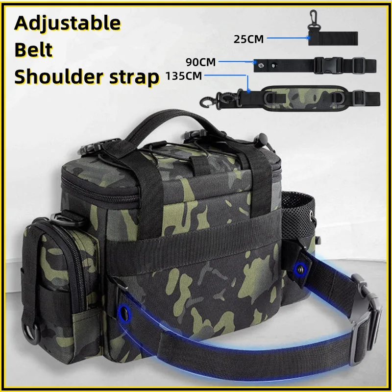 Multifunctional Fishing Bag Fishing Tackle Bag Fish Lures Gear Storage Waist Pack Fishing Rod Bag Shoulder Backpack Pesca Bolsa