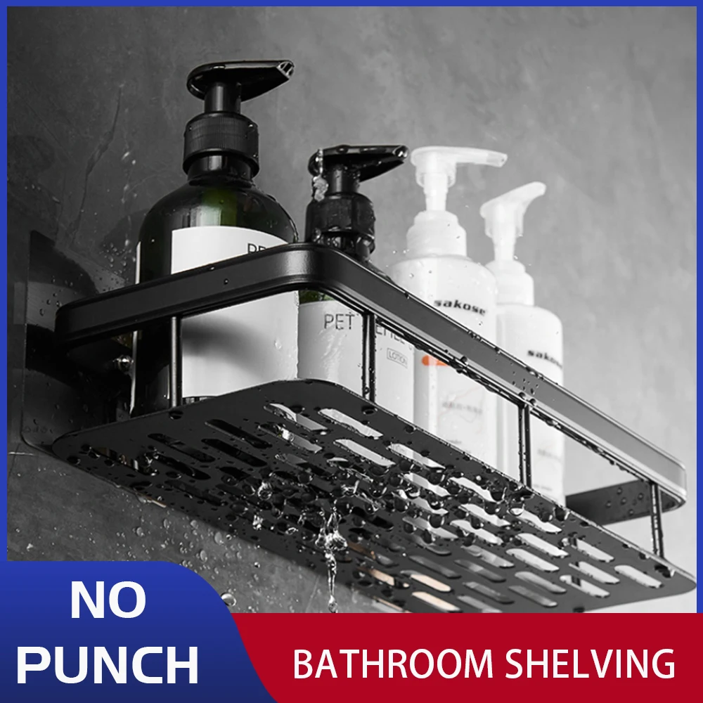 

Shelf Bathroom Makeup Accessories Storage Toilet No-drill Wall Rack Corner Holder Shelf Rack Organizer Shampoo Shower Bathroom