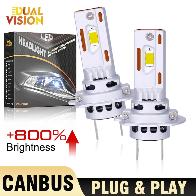 H7 Мини-светодиодные Автомобильные Фары 6000K Холодный Белый Беспроводные