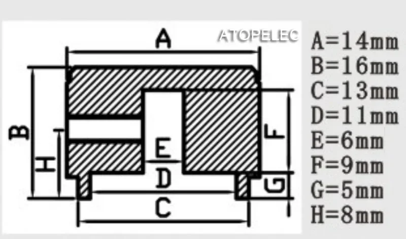 Однотонная алюминиевая ручка 1 шт. 14 мм * 16 Hi-Fi аудиоусилитель фотомагнитное