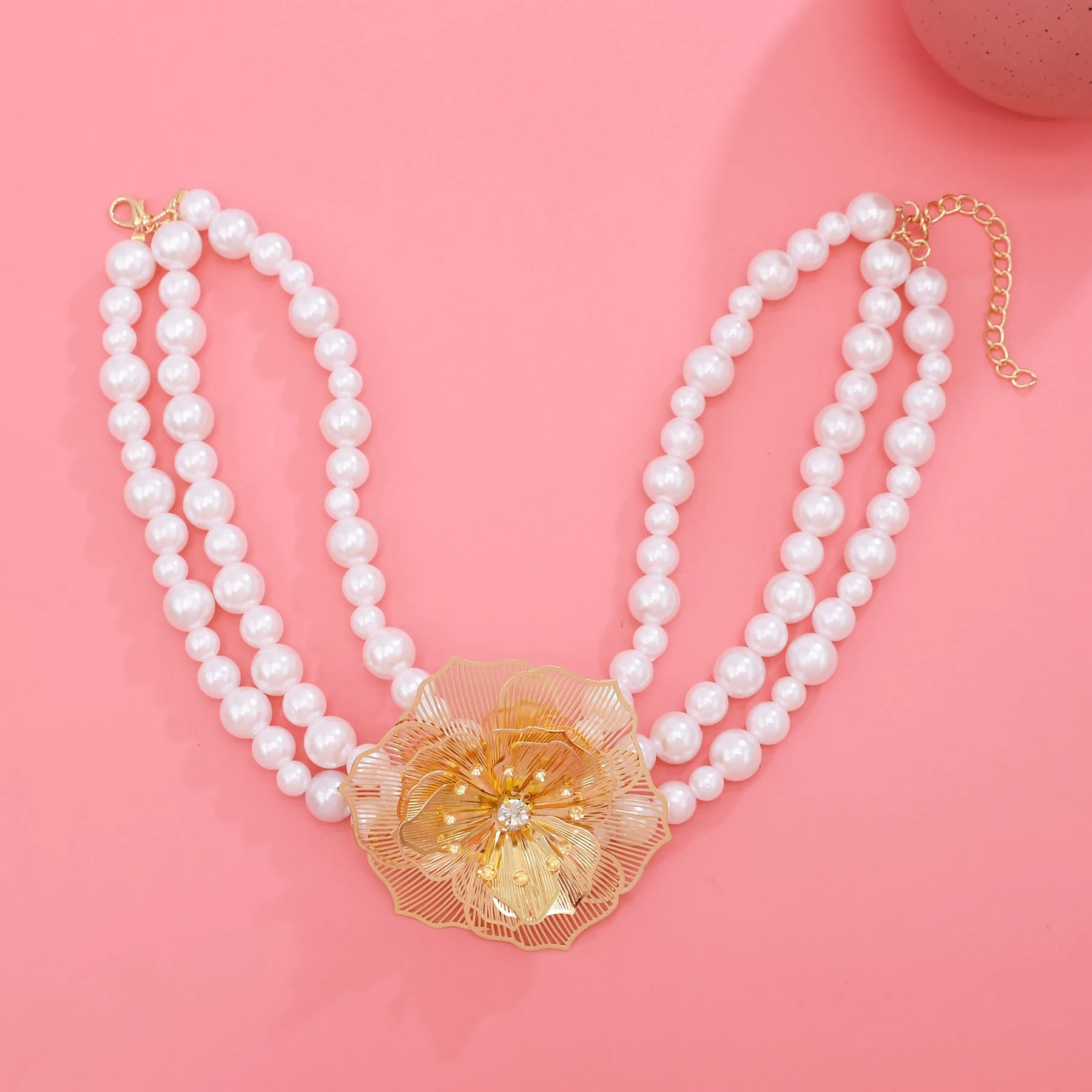 2 шт. модное многослойное ожерелье с подвеской в виде цветка камелии и