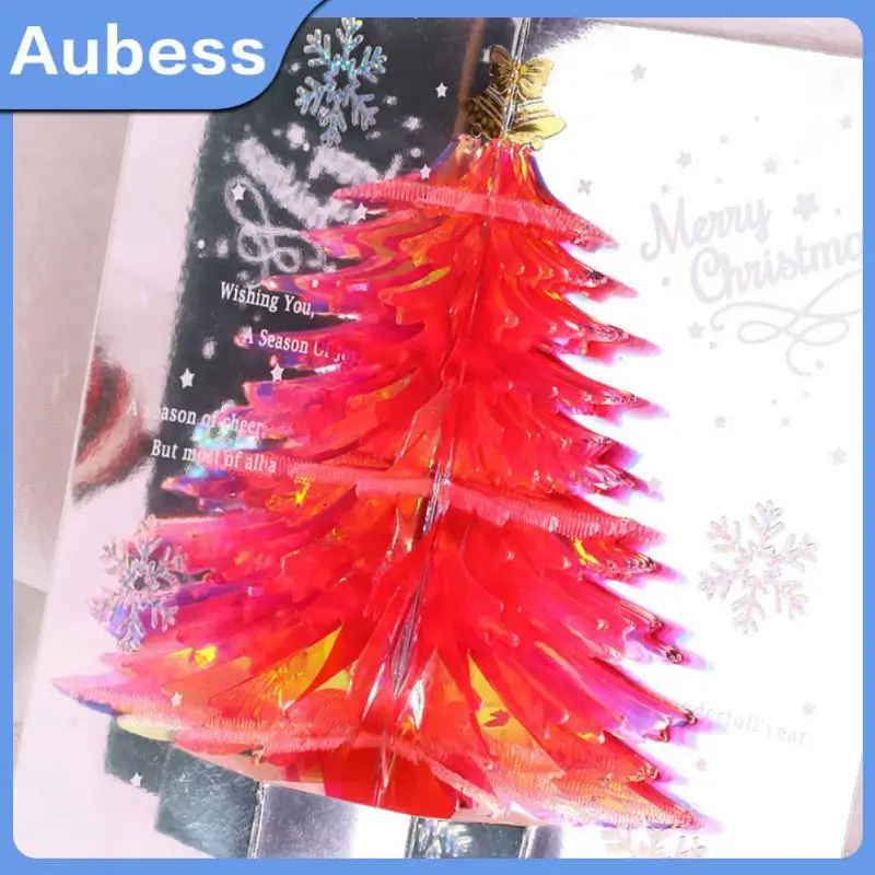 

Christmas Greeting Card Laser Christmas Gift Sparkling Christmas Tree 3D Creative Card Party Table Decoration Craftsmanship