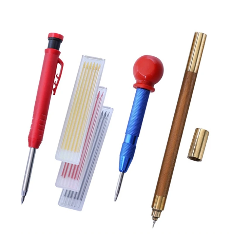 

1PC Carpenter Pencils,Solid Carpenter Pencils With Built-In Pencil Sharpener, Mechanical Drawing Pencils For Woodworking