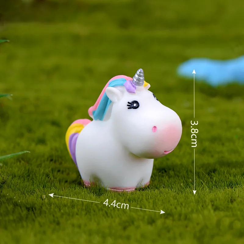 Micro Landscape Moss Meat Ornaments Eating Fat Cute Cartoon Unicorn Gardening Bonsai Decorative Resin Crafts Diy Accessories images - 6