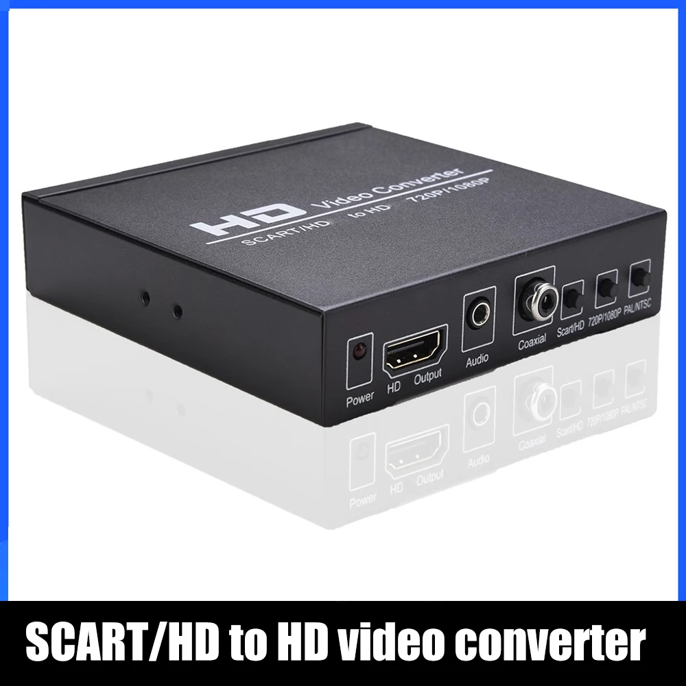 

Преобразователь SCART/HD в высокую четкость поддержка 720P/1080P вход 3,5 мм аудио коаксиальный выход адаптер вилка стандарта США