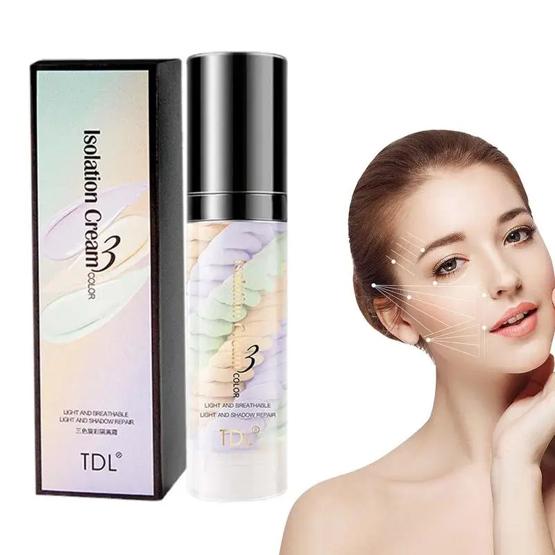 

Facial Primer Three Colors Liquid Concealer Mixed Isolation Lotion Fill Pores Moisturizing Skin Face Foundation