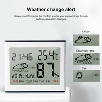 thermometer hygrometer digital lcd electronic digital temperature humidity meter indoor outdoor weather station clock