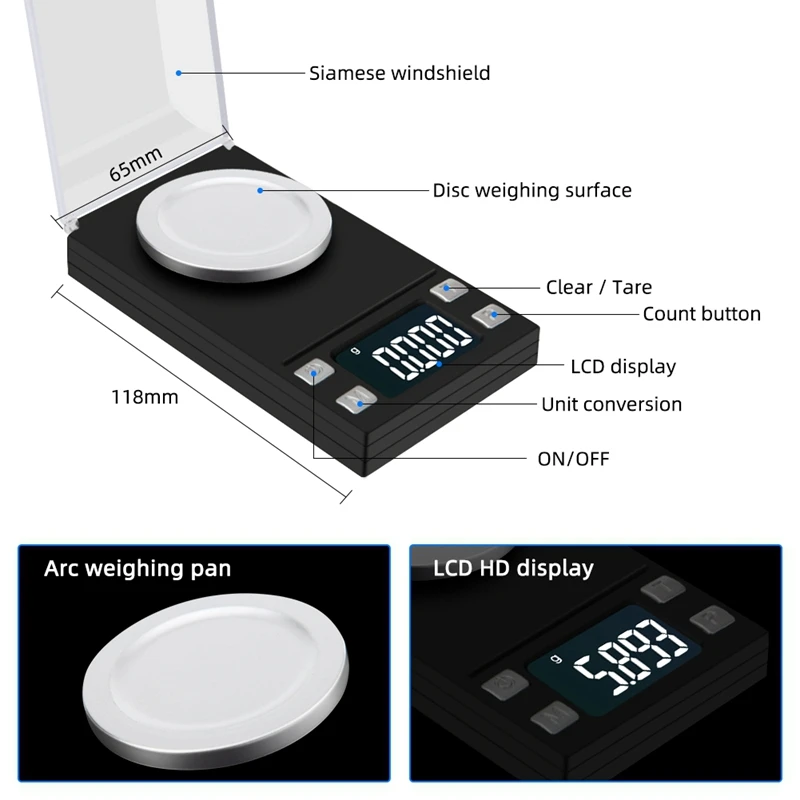 Цифровые Мини-весы высокоточные карманные весы 0 001 ювелирные изделия Золотые