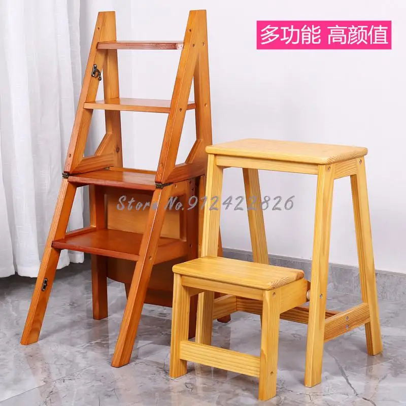 Многофункциональный складной лестничный стул из массива дерева лестница в