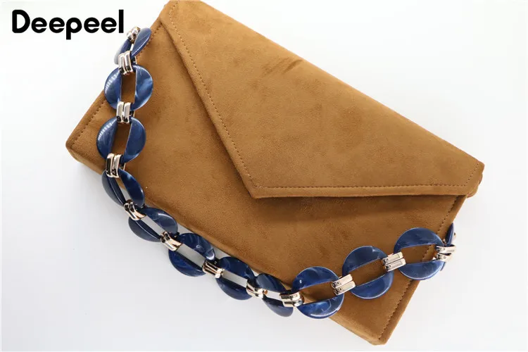 1Pc Deepeel 60cm Fashion Acrylic Alloy Handmade Chain Bag Strap Resin Plastic Handbag Detachable Replacement Straps Accessories