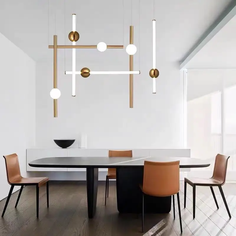 

Люстра Вертикальная со стеклянными шариками, комбинированная золотистая Светодиодная лампа в металлическом корпусе, для гостиной, столово...