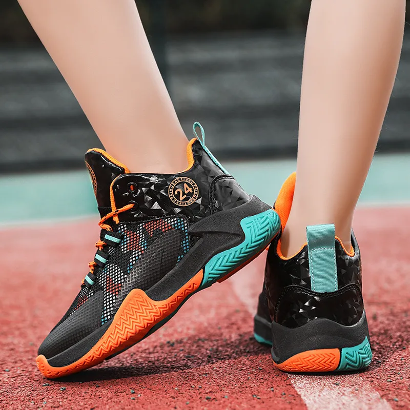 Summer Breathable Boy Basketball Sneakers Comfortable Anti-Shock Kids Basketball Shoes Rubber Anti-slip Children's Sports Shoes
