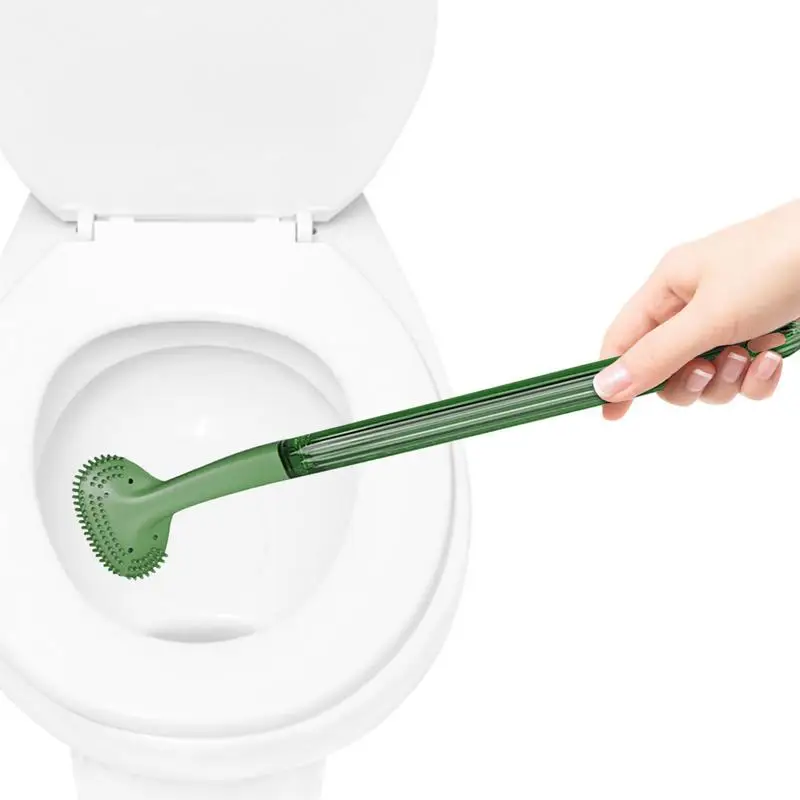 

Силиконовая щетка для туалета, щетинки с удлиненной ручкой для чистки ванной комнаты, система очистки туалета, аксессуары для ванной комнат...
