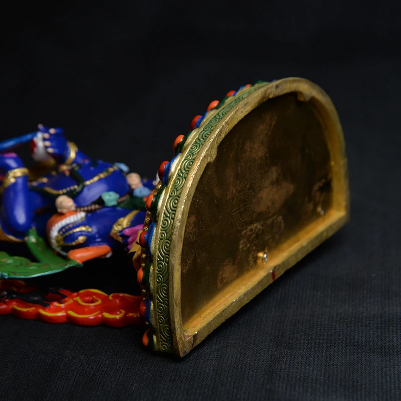 Двухсторонняя статуя Будды махогала из чистой меди окрашенная тибетская Seiko