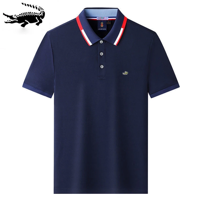 

Crocodile Embroidery 35% Cotton Polo Shirts for Men Casual Solid Color Slim Fit Mens Polos New Summer Fashion Brand Men Clothing