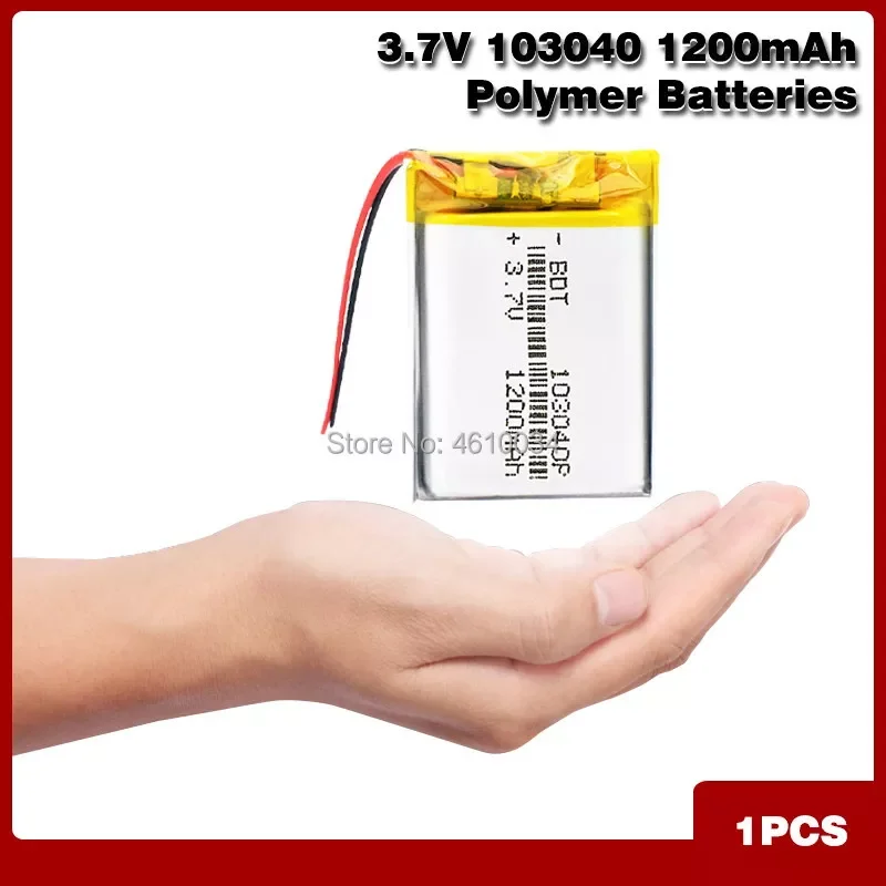 

3.7V 1200mAh 103040 Lithium Polymer LiPo Rechargeable Battery For MP3 MP4 GPS PSP VR DVR DVD mobile video game Tablet Power bank