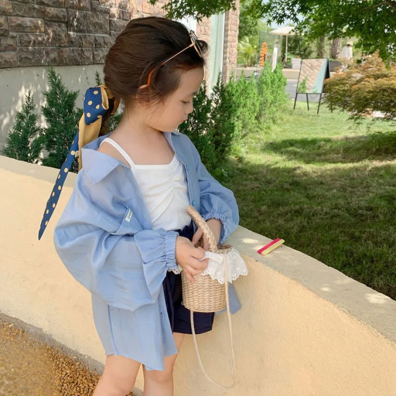 Детское солнцезащитное пальто простая Солнцезащитная Одежда для девочек