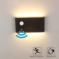 24w led outdoor wall lamp with human body sensing motion aluminum waterproof ip65 porch lights corridor aisle decoration sconce
