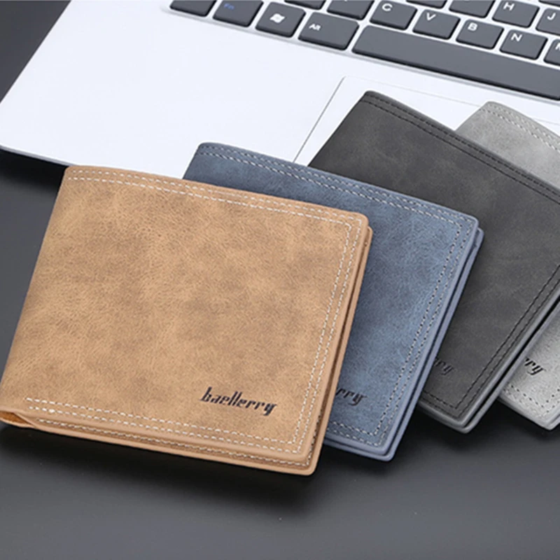 

Men's Short Wallet Casual Multi-card Slot Thin Card Holder ID/photo Holder 2022 Male Purse Credit Card Case Bag PU leather