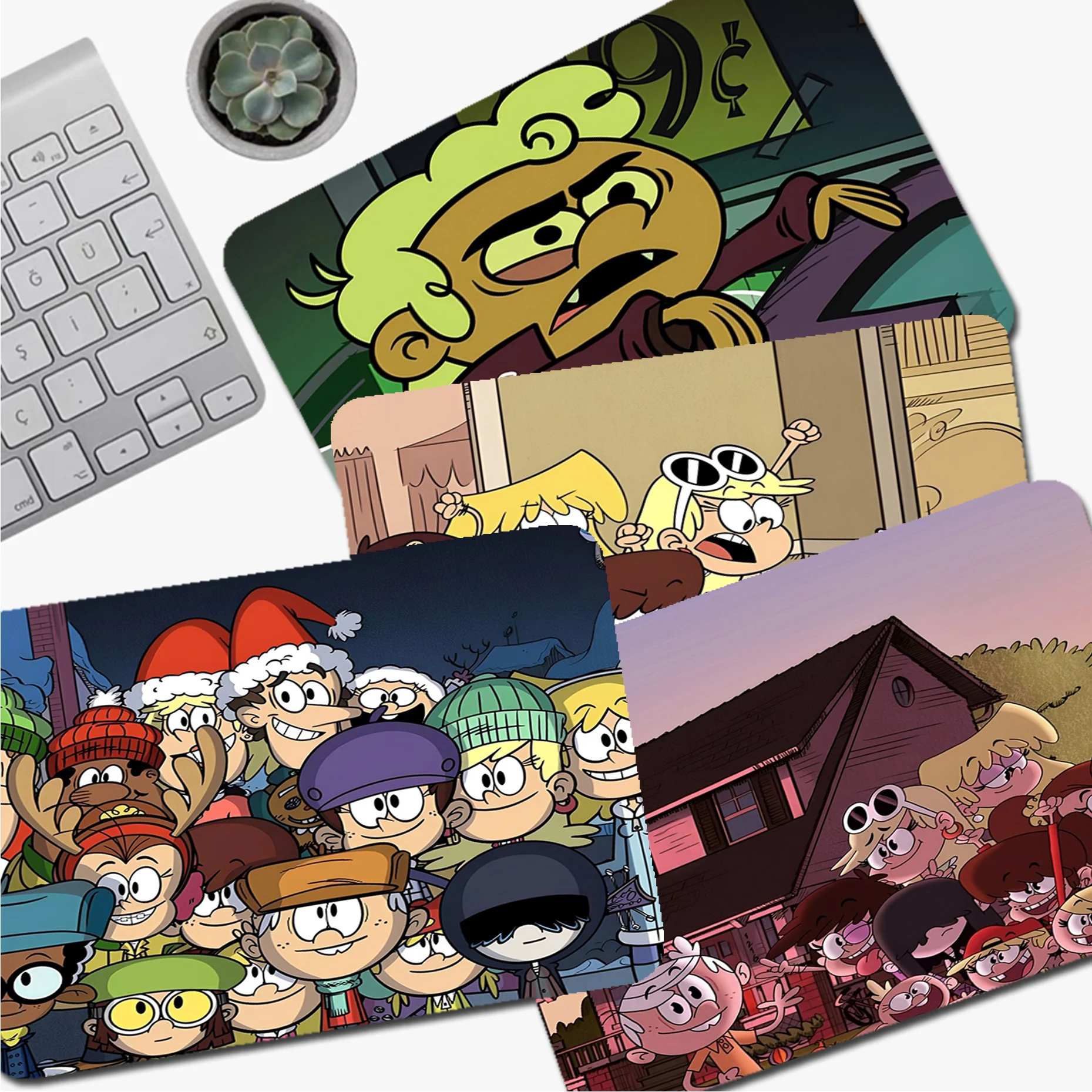 Коврик для мыши L-Loud-House с мультяшным рисунком, нескользящий игровой коврик для мыши в стиле аниме, коврики для клавиатуры и мыши для ПК, игровой коврик для мыши