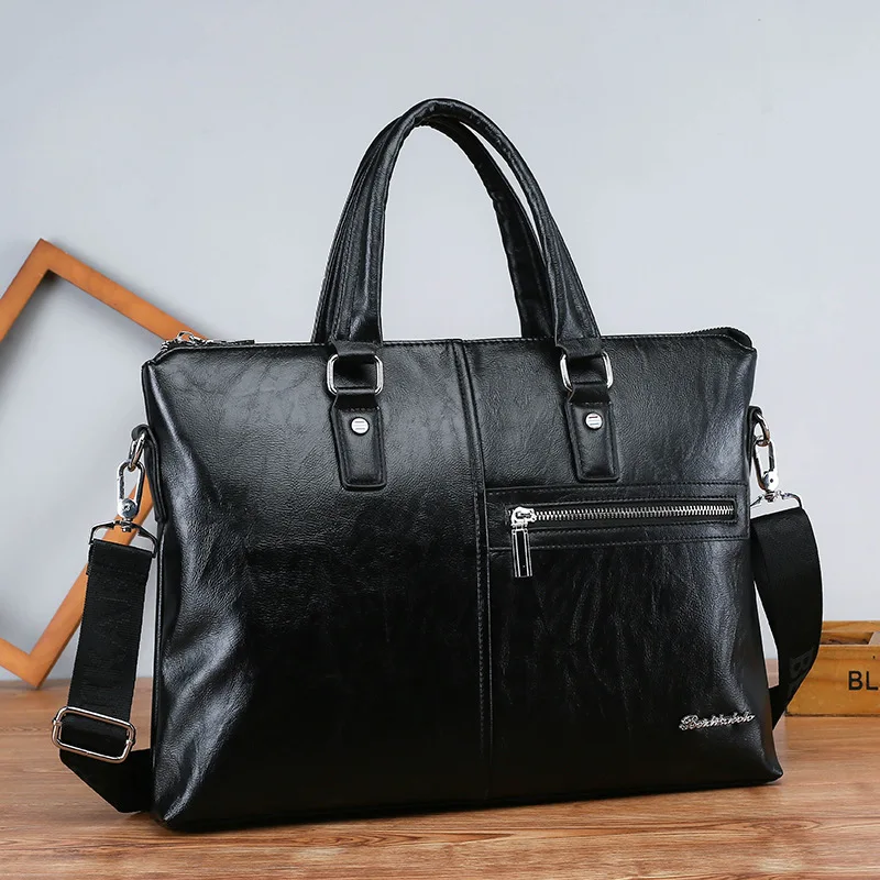 Men's Bags PU Leather Briefcase Laptop Bag Messenger Bag Briefcase Waterproof Business Handbag Large Luxury Bags Shoulder