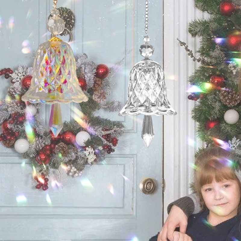 Новинка 2024 года 2 шт. хрустальные колокольчики разноцветные стеклянные подвесные