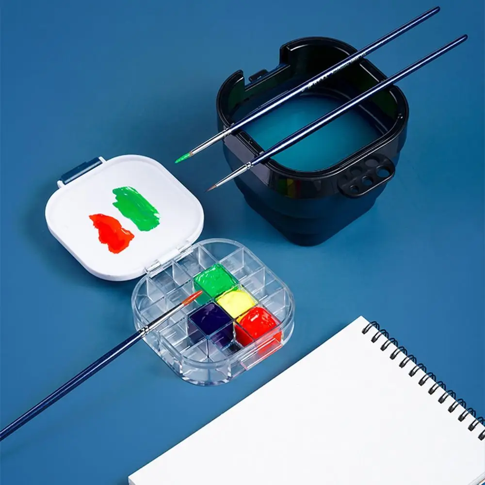 

Складная портативная Палитра 3 в 1, набор горшков для скраба, ящик для хранения увлажняющей краски, акварельная картина маслом товары для рукоделия