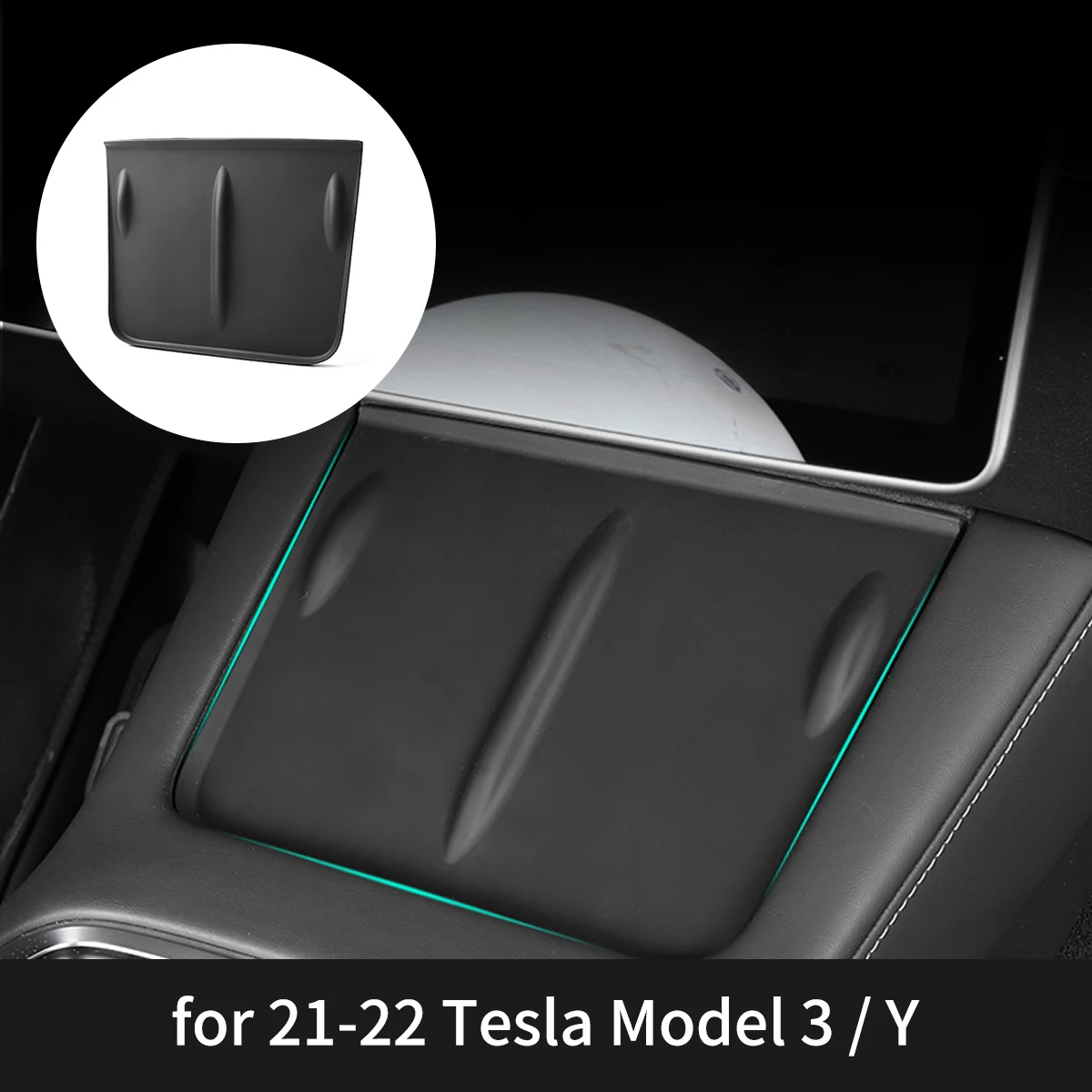 

Силиконовая Нескользящая Накладка для Tesla Model 3, модель Y 2022, Беспроводная зарядка, нескользящий коврик, аксессуары для интерьера с центральн...