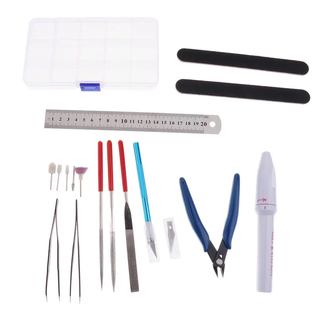 

12 Pieces/Set Modeler Basic Tools Craft Set Model Building Tools Toys Game Supplies Tweezers Side Cutter