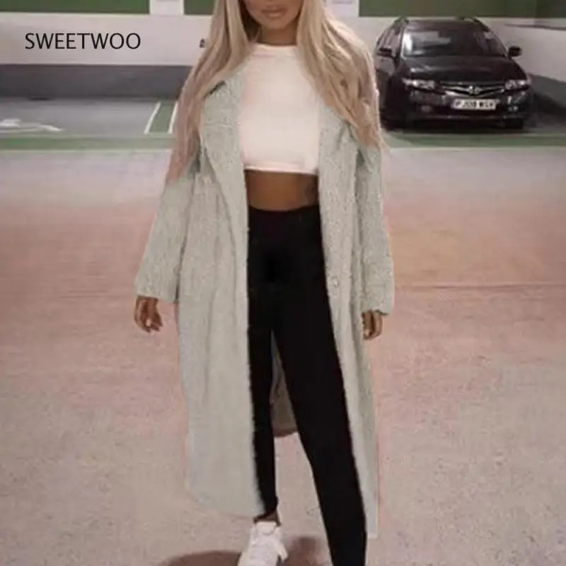 Women Autumn Winter Faux Fur Jackets Fashion Soft Plush Thick Women Jacket Coat Casual Loose Solid Color Long Teddy Coat Mujer