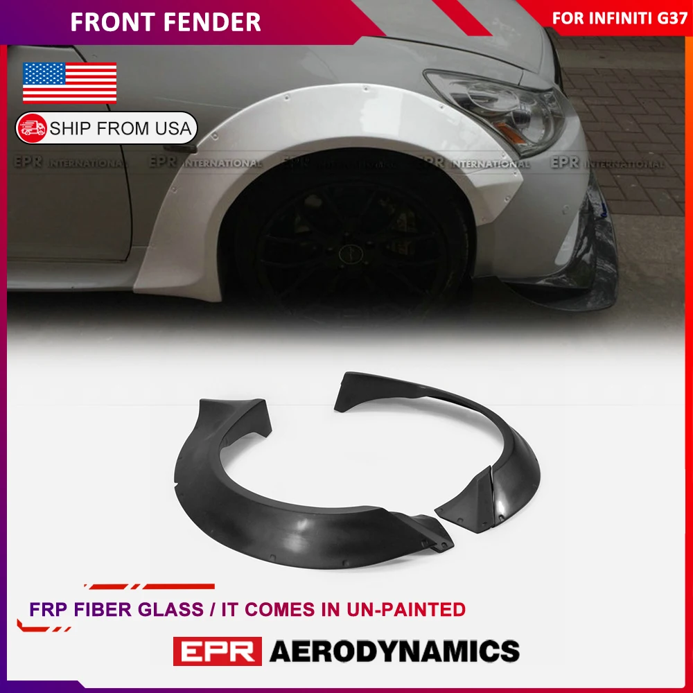 

Аксессуары для автомобиля TP Style FRP, стекловолокно, широкоугольный передний брызговик, 4 шт. стекловолоконное стекло, колеса, яркий корпус, комплект для Infiniti G37