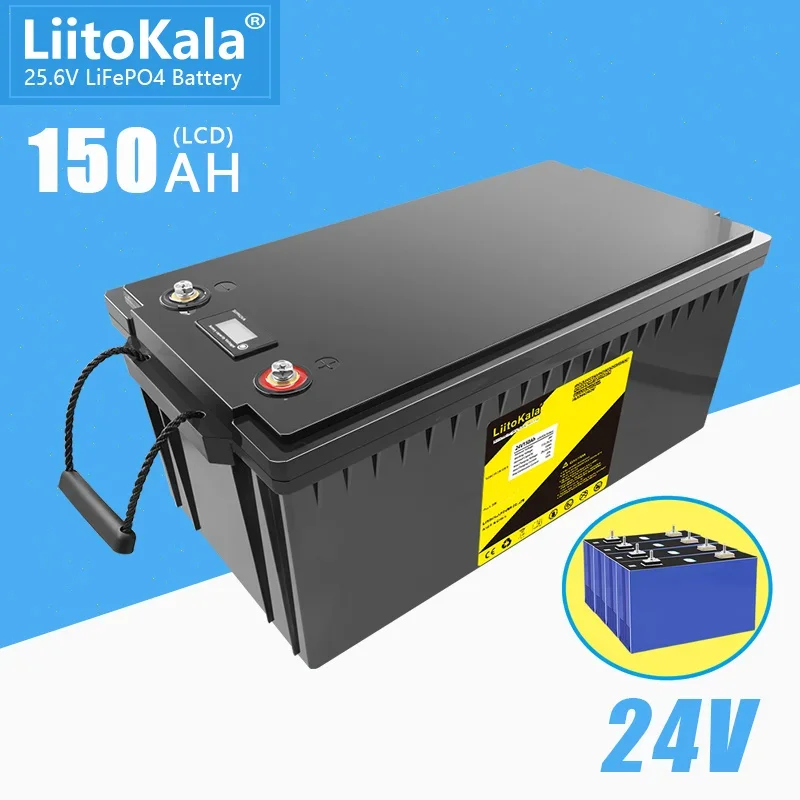 

LiitoKala 24 в 150 Ач LiFePO4 аккумулятор Солнечный Гольф-автомобиль для вилочного погрузчика водонепроницаемый аккумулятор для инвертора, солнечная система, лодочный мотор