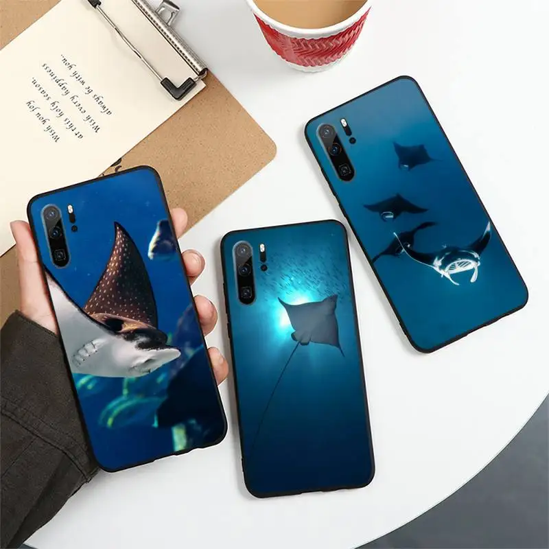 

Ocean Animal manta ray Phone Case For Huawei honor Mate 10 20 30 40 i 9 8 pro x Lite P smart 2019 Y5 2018 nova 5t