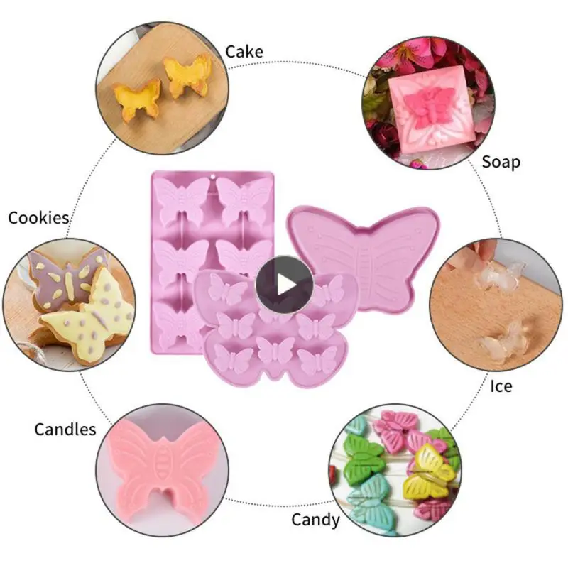 

Силиконовая форма для выпечки шоколада, без специфического запаха, легкая форма для выпечки торта, форма для выпечки, высокая прочность, духовка «Бабочка» «сделай сам»