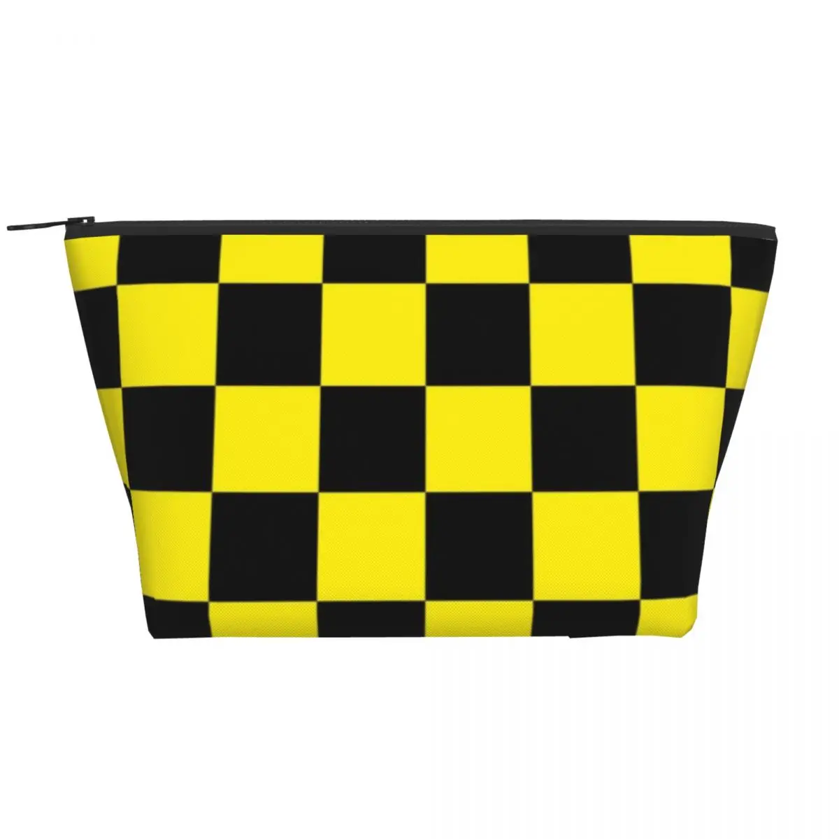 

Two Tone Black And Yellow Zip Storage Organizers Mod Checkers Organization Home Makeup Bag Women Cosmetic Bags
