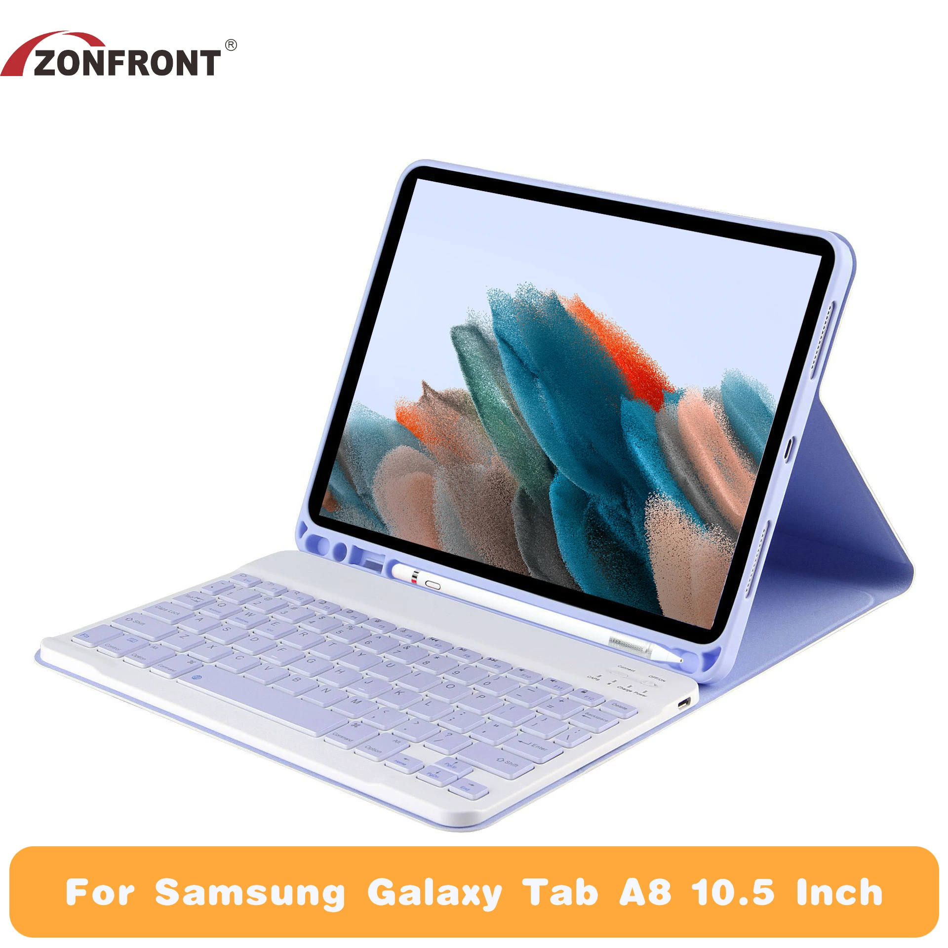 

Keyboard Case for Samsung Galaxy Tab A8 10.5 Inch 2022 (SM-X200/X205/X207) Removable Wireless Bluetooth Keyboard Case Funda