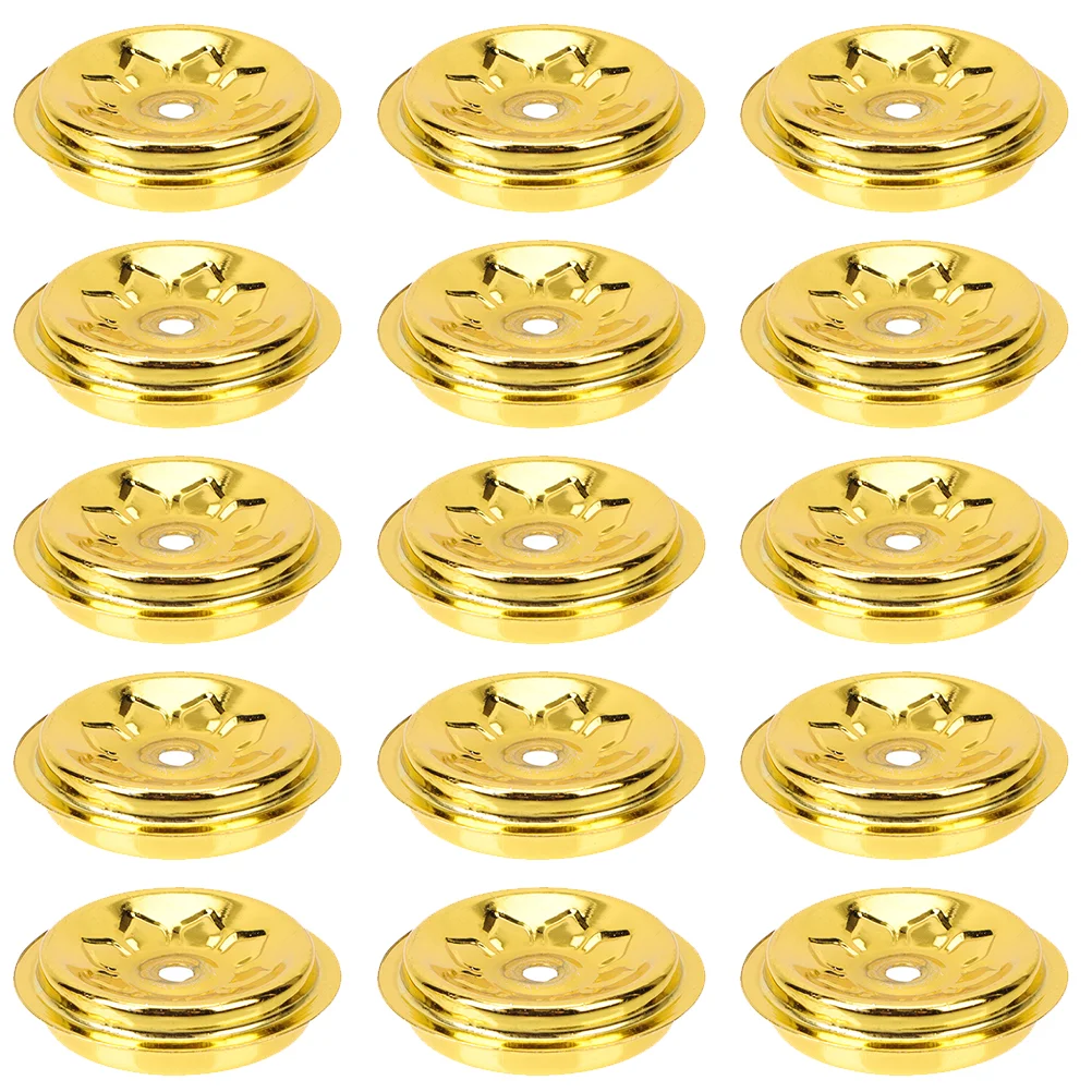 

15 Pcs Butter Lamp Oil Float On-Water Tray Floating Tealight Holder Lotus Simple Wick Holders Wicks Metal Supplies