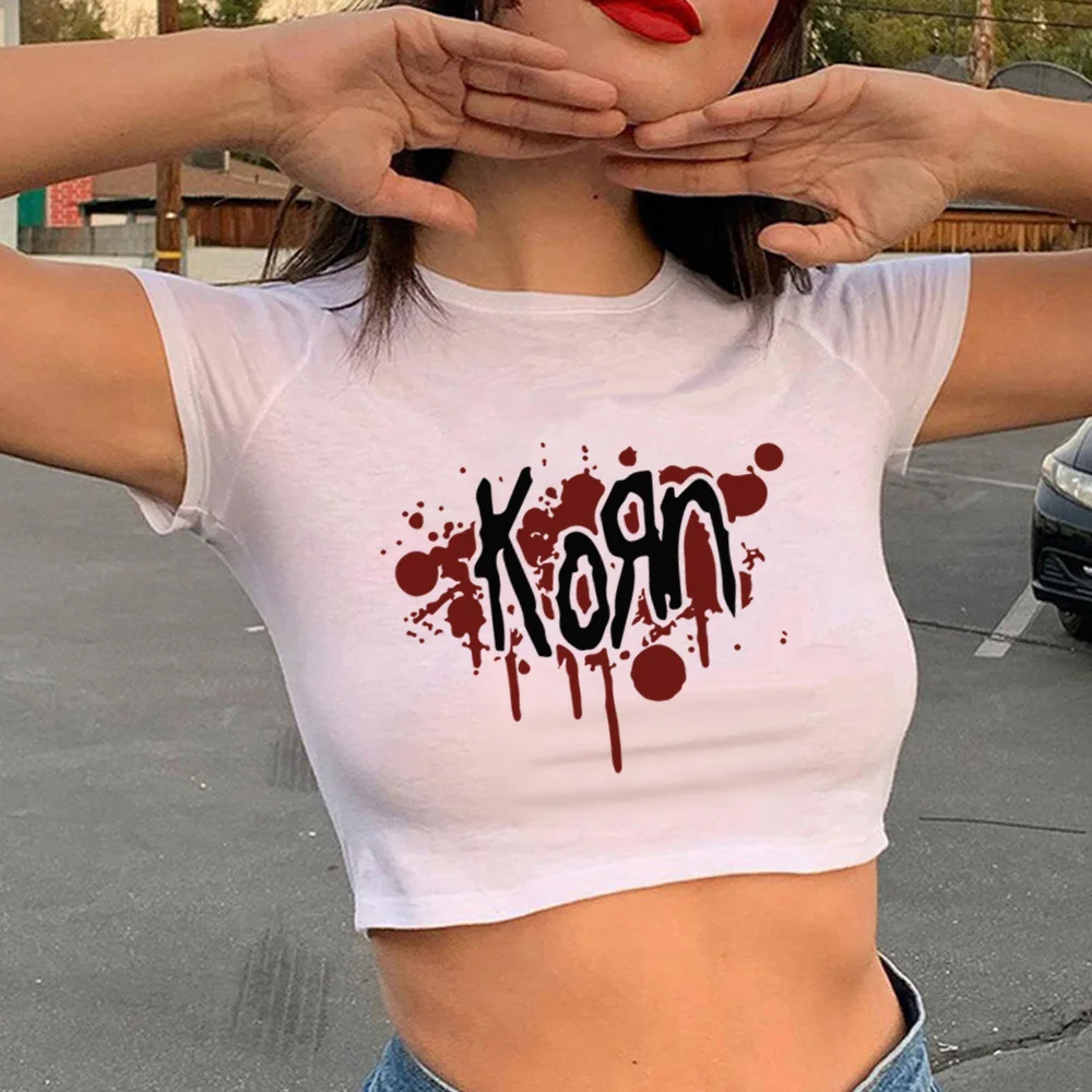 Кроп-топ Korn 2000s в стиле хиппи кавайная уличная одежда кибер y2k для девочек