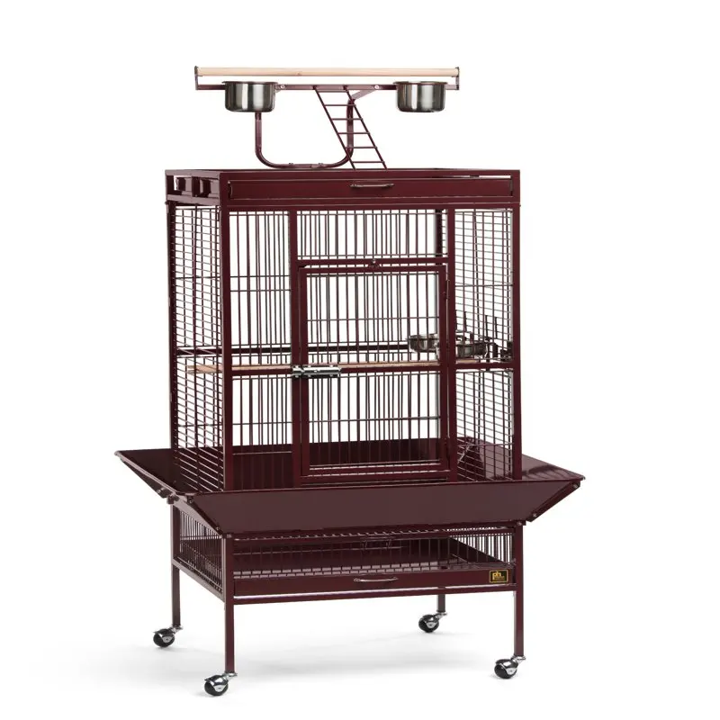 

Prevue Select Wrought Iron Parrot Bird Cage 24x20x60", Garnet Red