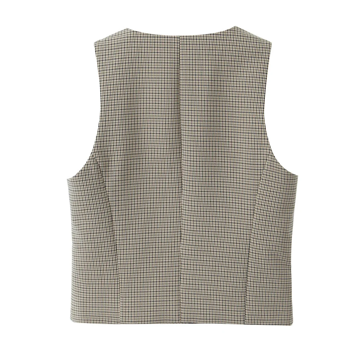 DUOPERI женские комплекты из двух предметов клетчатые топы без рукавов с круглым