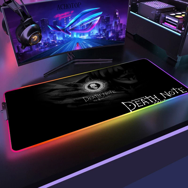 

Table pad Rgb Mat Pc Accessories Gaming Backlit Mat Mouse Pad Gamer Led Anime Gamer Lamp Keyboard Support Death Note Art Online