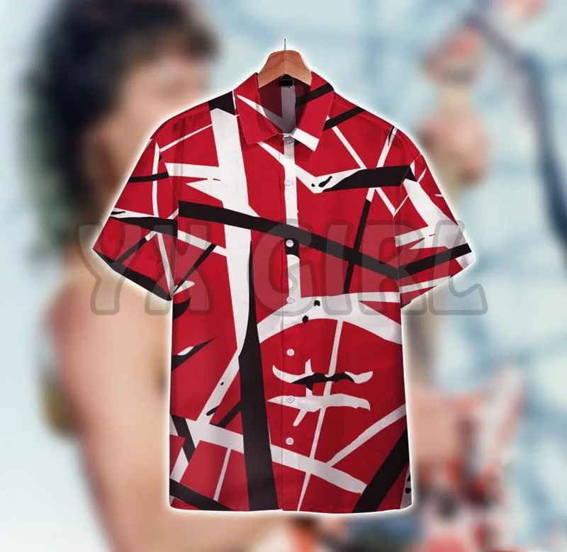 

Summer Shirts Eddie Van Halen 3D All Over Printed Hawaiian Shirt Men's For Women's Harajuku Casual Shirt Unisex