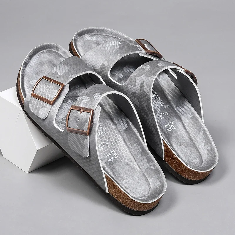 Модные тапочки новые мужские сабо замшевые сандалии повседневные шлепанцы из