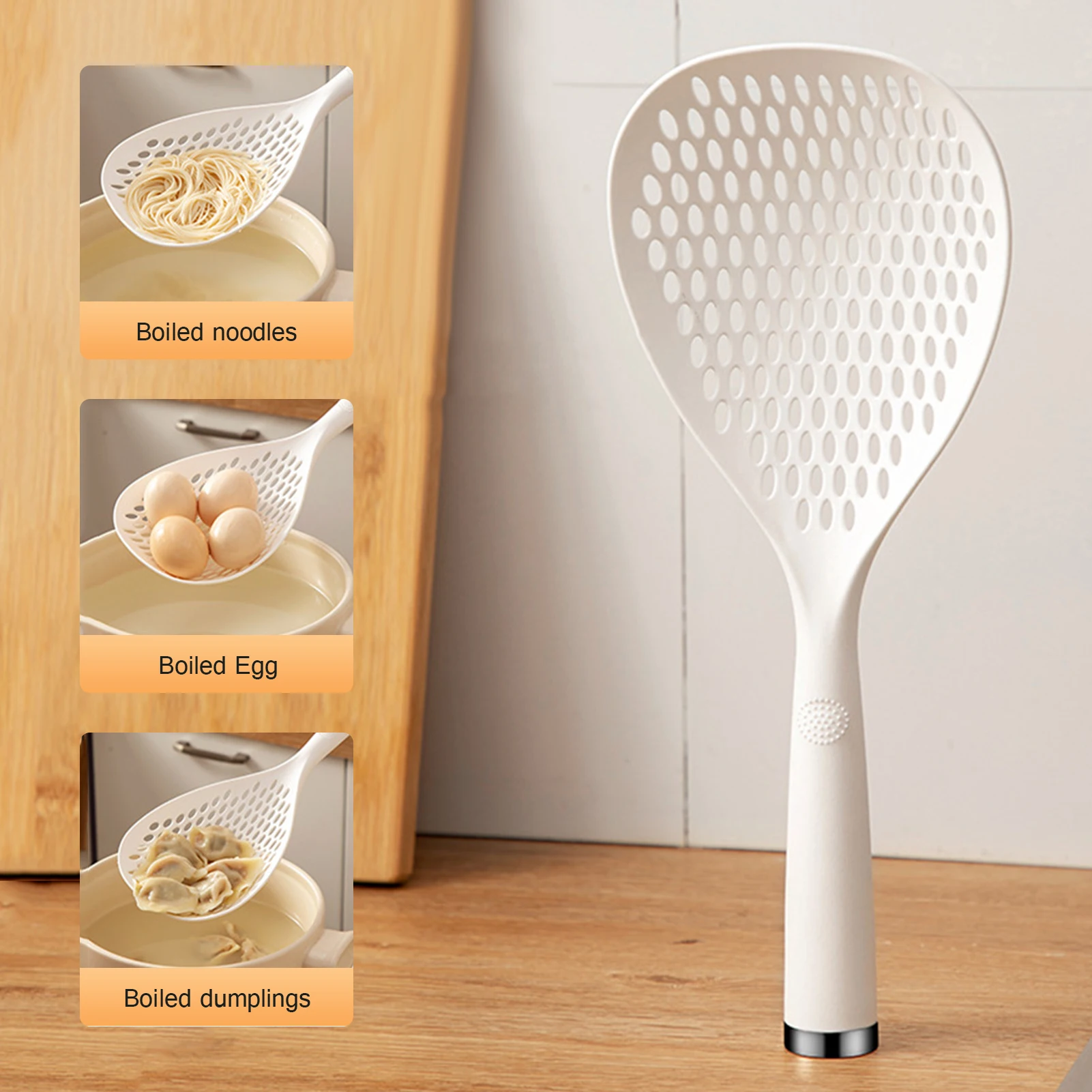 

2PCS Cooking Scoop Colander Home Kitchen Bar Accessories Gadgets Nylon Soup Spoon Large Skimmer For Draining Spaghetti Veggies