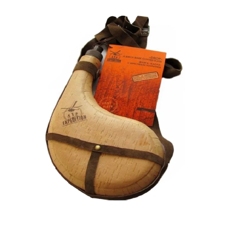 Birch bark wine bottle, leather bag, wine bag, water bottle, handicraft gift, film and television props